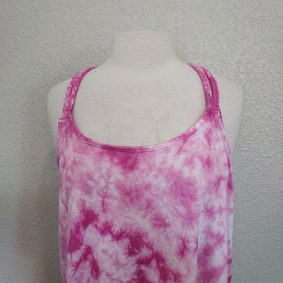 Mudd Pink Tie Dye Racerback Tank Size XL - Picture 2 of 11